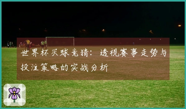 世界杯买球竞猜：透视赛事走势与投注策略的实战分析